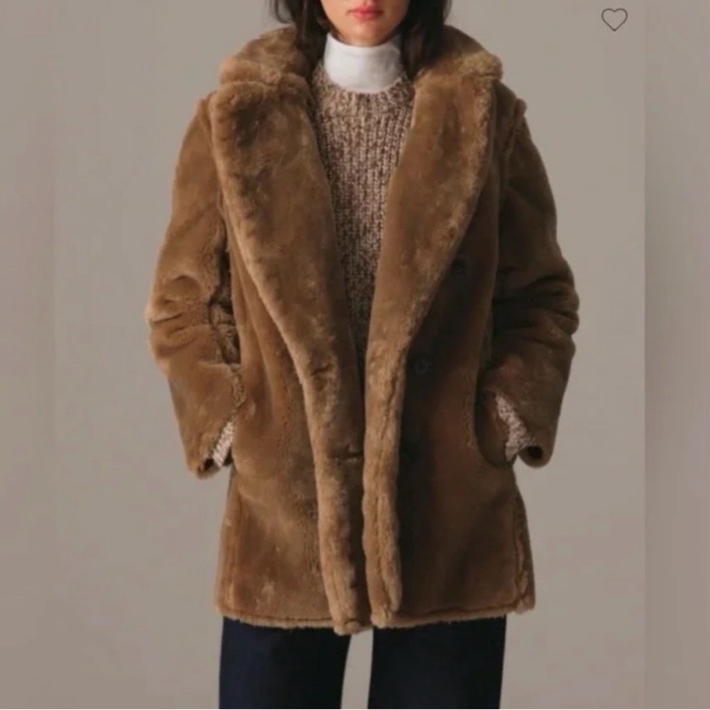 EUC! J Crew Faux Fur Peacoat! Worn once!!!